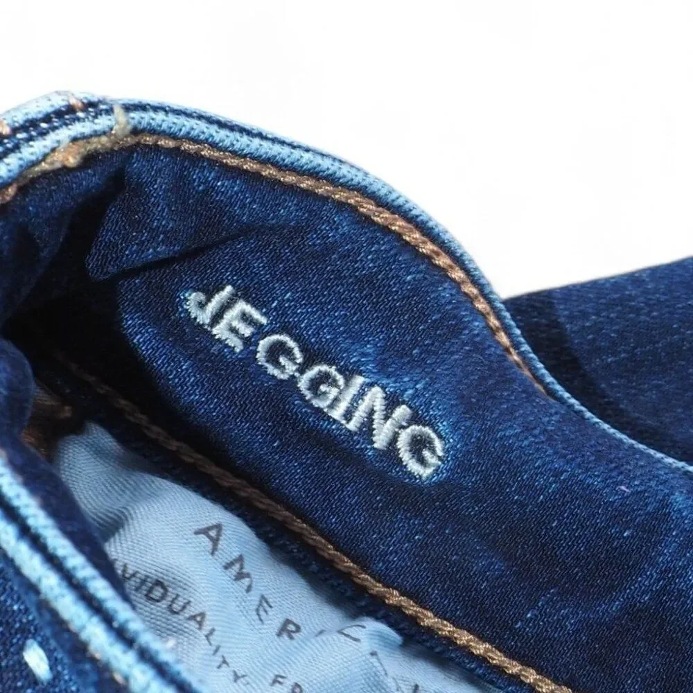 American Eagle Super Stretch Distressed Medium‎ Wash Jegging Jeans Juniors 00